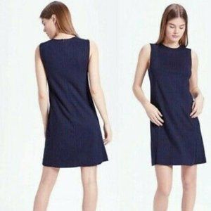 Theory Vent Front Shift Dress Pinstripe Knit